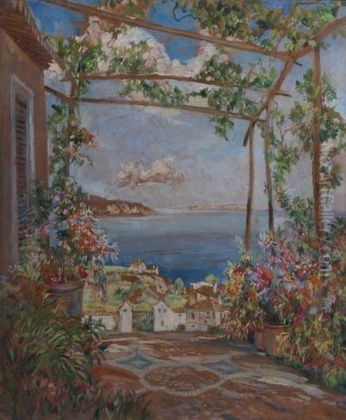 Blick Von Der Terrasse Oil Painting by Alfred Kunze