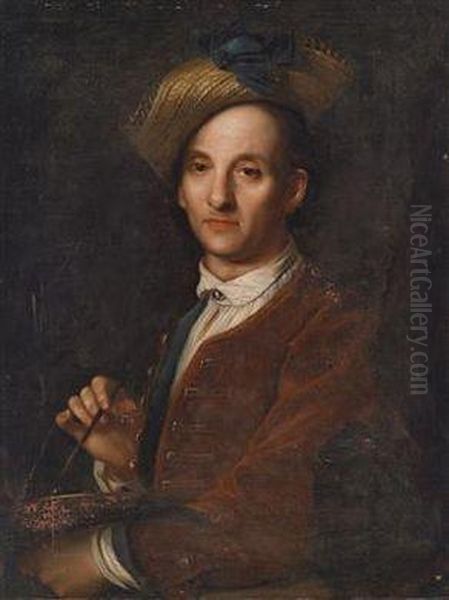 Portrait Of The Painter David Hoyer Oil Painting by Johann Kupetzki