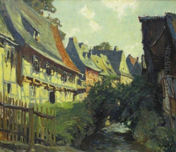 Hauserzeile Oil Painting by Walter Kuphal