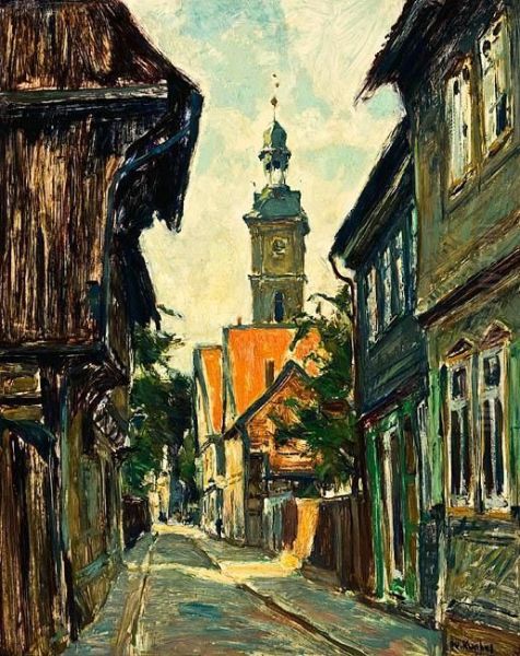 Blick Auf Die Stephanikirche In Goslar. Oil Painting by Walter Kuphal