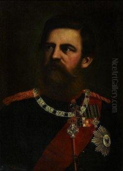 Portrat Des Kronprinzen Friedrich Wilhelm Oil Painting by Friedrich Kupper