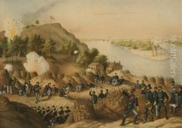 Battle Of Antietam Oil Painting by Kurz & Allison