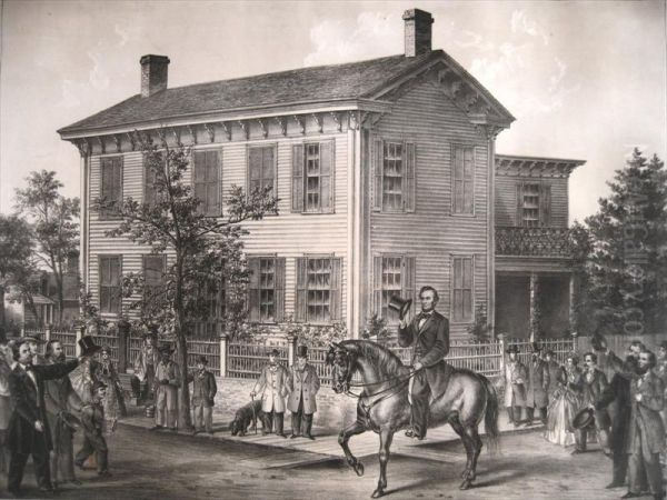 Mr. Lincoln, Residence & Horse Oil Painting by Louis Kurz