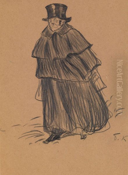 Man In A Cloak Oil Painting by Boris Kustodiev