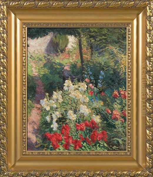 Garden Flowers Oil Painting by Paul Kutscha