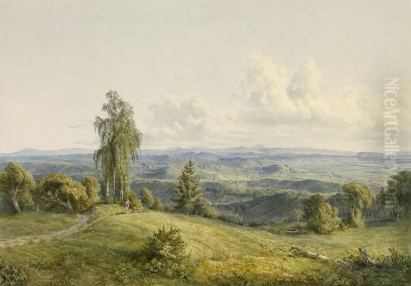 Panoramablick Auf Den Wildoner Tafelberg Oil Painting by Josef Kuwasseg