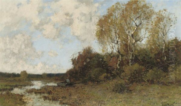 Fishing In Autumn Oil Painting by Cornelis Kuypers