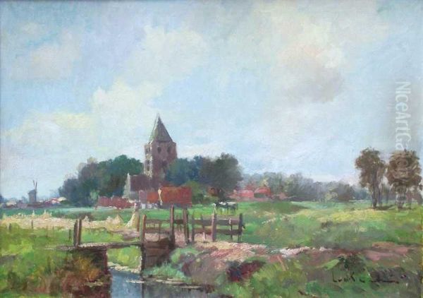 Pejzaz Oil Painting by Ludwik Kwiatkowski