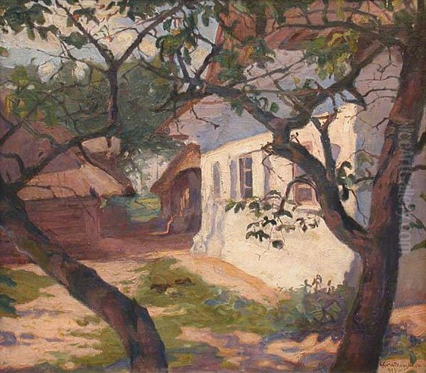 Pejzaz Wiejski,1945 Oil Painting by Ludwik Kwiatkowski