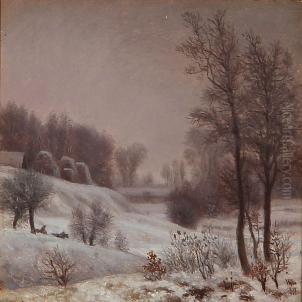 Winter Landscape Oil Painting by Vilhelm Peter C. Kyhn