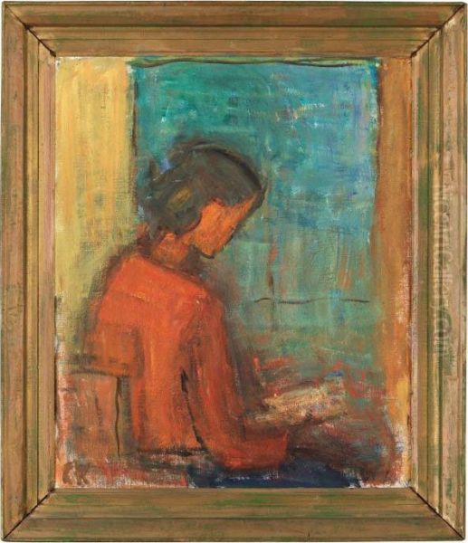 Reading Girl Oil Painting by Carl Kylberg