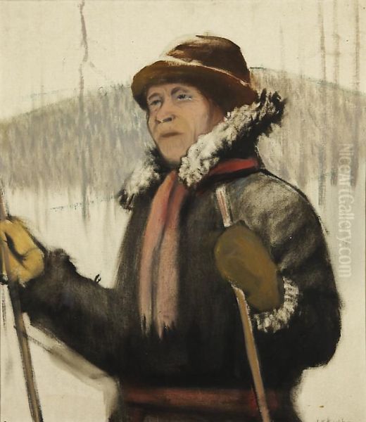 Lappalainen, 
Oljy Kankaalle Oil Painting by Juho Kyyhkynen