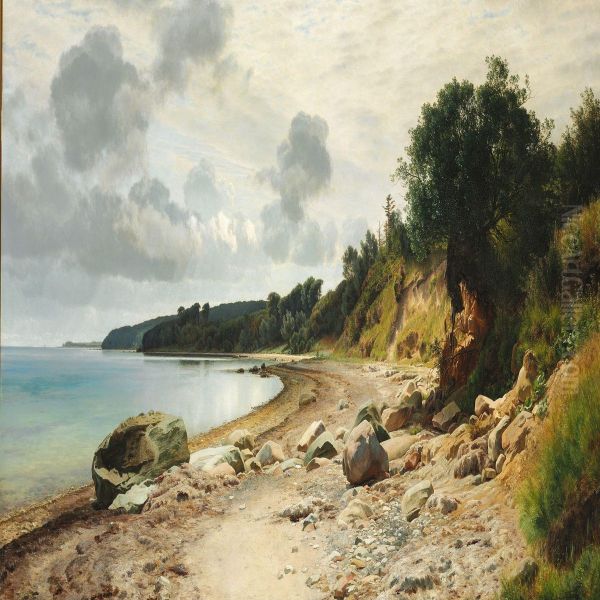 Sommerdag Ved Stranden Oil Painting by Janus Andreas La Cour