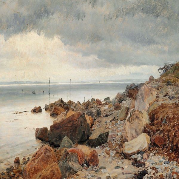 At The Seaside Oil Painting by Janus Andreas La Cour