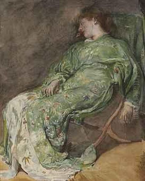 Sleep (study Of Female Figure Asleep) Oil Painting by John La Farge