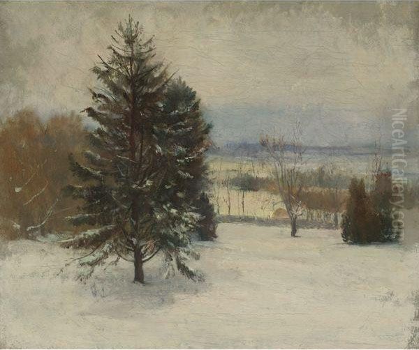 Snow. January, Southerly Wind, Cloudy Sky And Sunlight Oil Painting by John La Farge