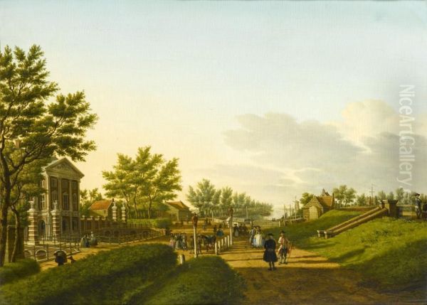 Scene At Halfweg Oil Painting by Paulus Constantin La Fargue