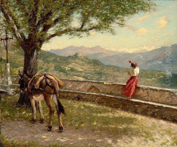 Calling To The Valley Oil Painting by Henry Herbert La Thangue