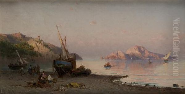 Capri Da Massa Lubrense Oil Painting by Alessandro la Volpe