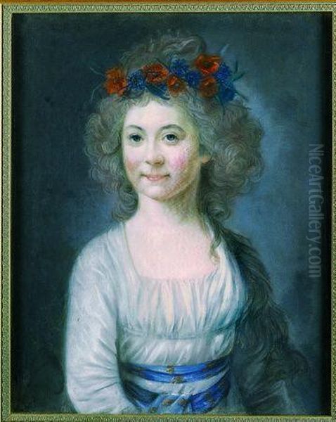 Portrait Of An Actress At The Comedie Francaise As Flora Oil Painting by Adelaide Labille-Guyard