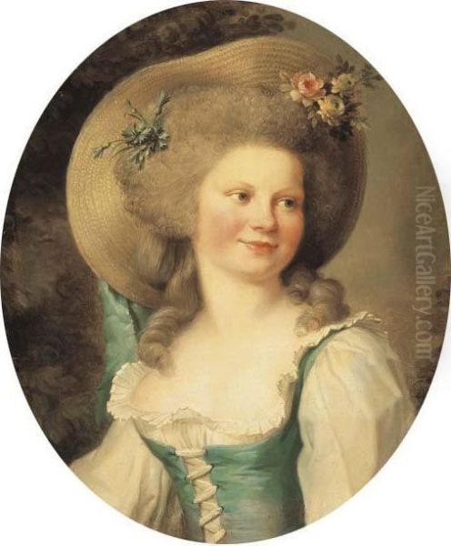 Portrait De Madame Dugazon Dans Le Role De Babet Oil Painting by Adelaide Labille-Guyard