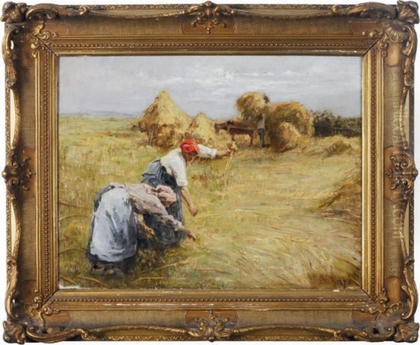 Gleaners In The Field Oil Painting by Eugene Leon Labitte