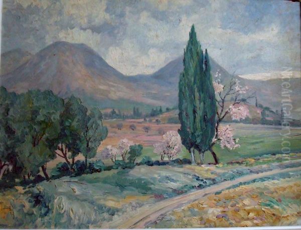 Valreas (vaucluse) Oil Painting by Louis Labro-Font