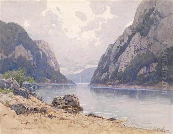 The Gorge Kasan Oil Painting by Fritz Lach