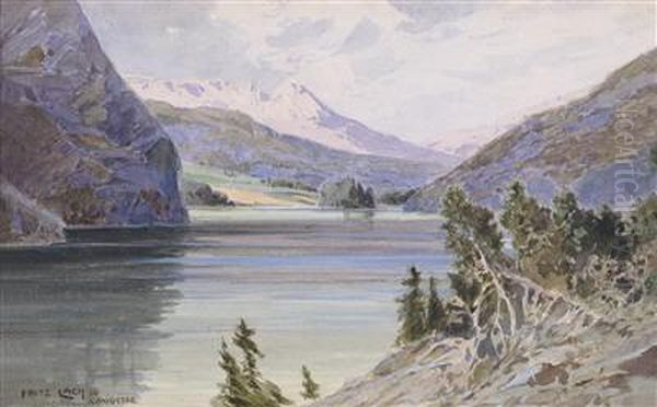 A Motif From Lake Konigsee Oil Painting by Fritz Lach