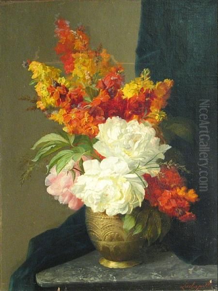 A Still Life Of Flowers In A Vase Oil Painting by Lachapelle