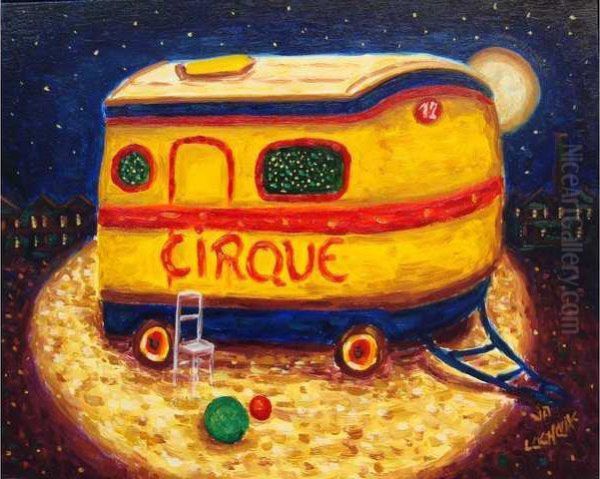 Roulotte De Cirque Oil Painting by Jean Lachaud