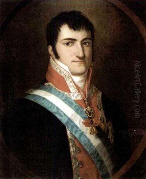 King Ferdinand Vii Of Spain Oil Painting by Francisco Lacoma Y Fontanet