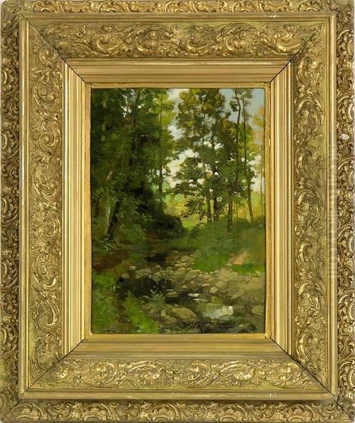 Le Ruisseau Pres De La Clairiere Oil Painting by Charles Lacour