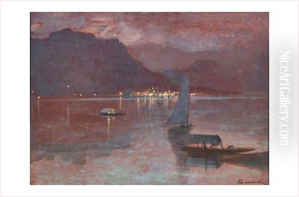 Illuminations Au Bord Du Lac Oil Painting by Charles Lacour