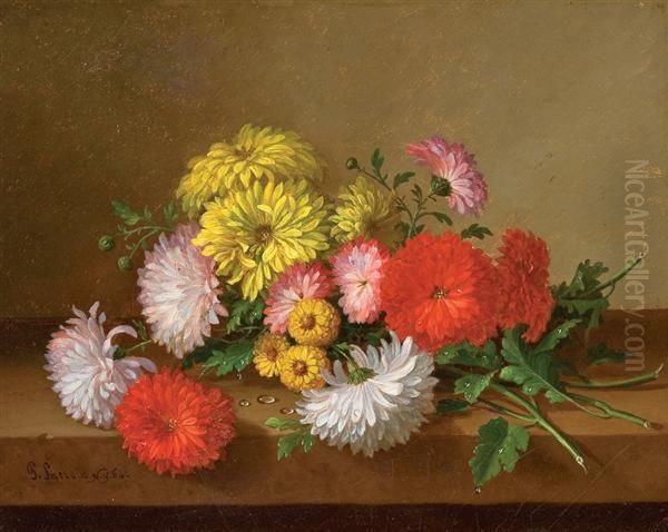 Still Life With Chrysanthemums Oil Painting by Paul Lacroix