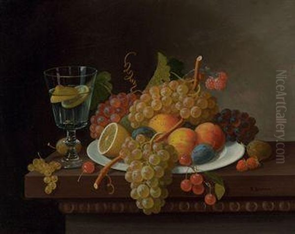 Still Life With Fruit Oil Painting by Paul Lacroix