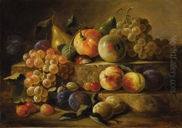 Two Tier Still Life With Fruit Oil Painting by Paul Lacroix