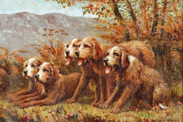 Chien De Chasse Oil Painting by Tristan L. Jules Lacroix