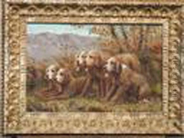  Meute De Chiens  Oil Painting by Tristan L. Jules Lacroix