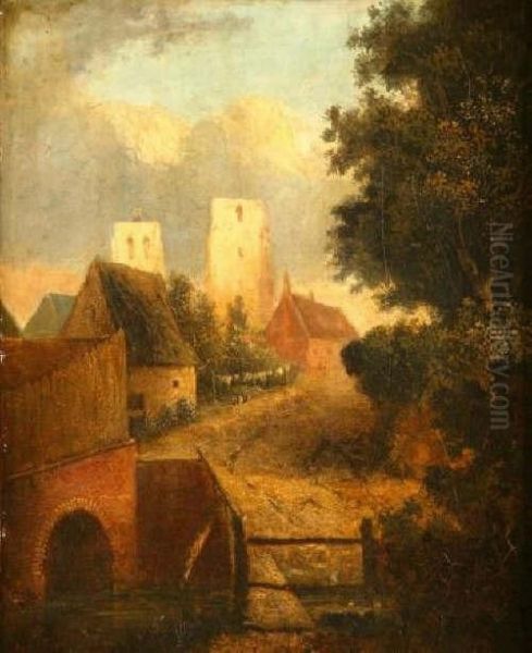 View Of East Dereham Oil Painting by Henry Ladbrooke