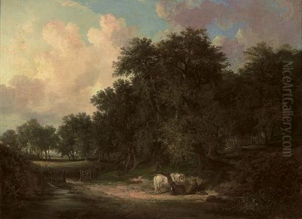 View In Pelax Wood, Durham Oil Painting by Henry Ladbrooke