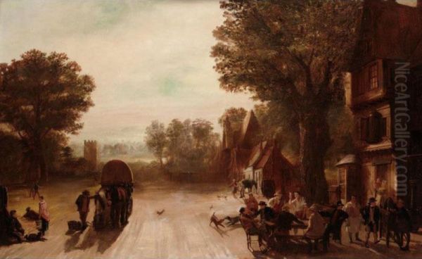 The Village Inn Oil Painting by Henry Ladbrooke