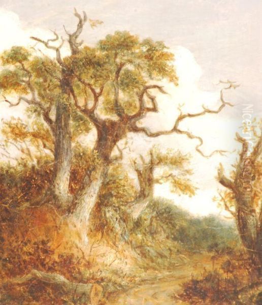 Mousehold Heath Near Kimberley Park Oil Painting by John Berney Ladbrooke