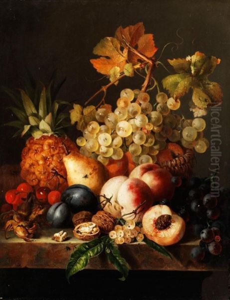 Fruchtestilleben Oil Painting by Edward Ladell