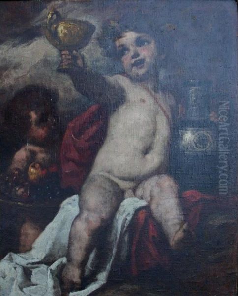 The Putti Of Bacchus Oil Painting by Gyu Laeder