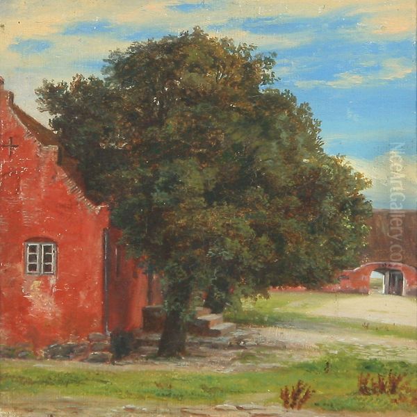 View From The Manor House Boller Oil Painting by Thorald Laessoe