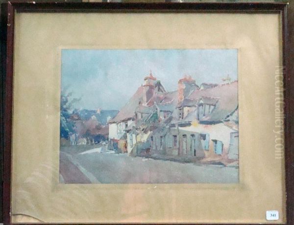 Une Rue De Village Oil Painting by Octave Lafay