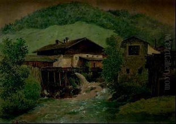 La Casa Natale Di Andreas Hofer Oil Painting by Carl Lafite