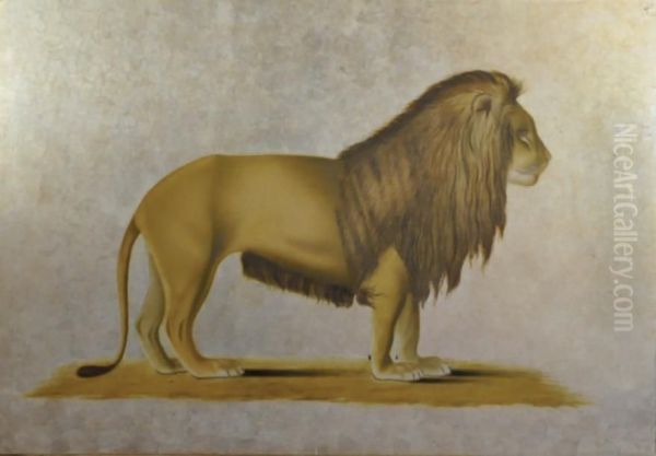 Lion Oil Painting by Louis Lafitte