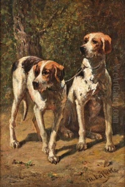 Chiens De Chasse Oil Painting by Theodore Lafitte